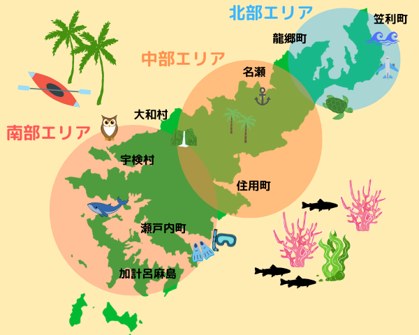 奄美大島　地図　南部